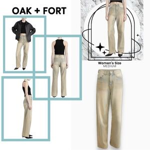 OAK + FORT RELAXED FIT DENIM JEANS size MEDIUM sand wash​ NWT​